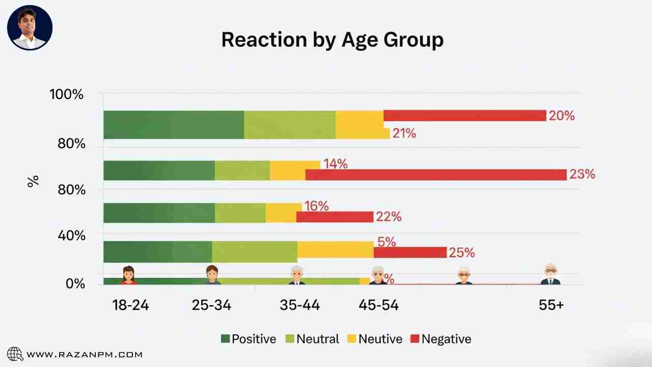 research shows how every age group reacts differently